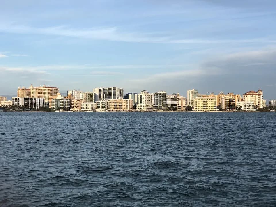 Sarasota cityscape and surrounding landscape